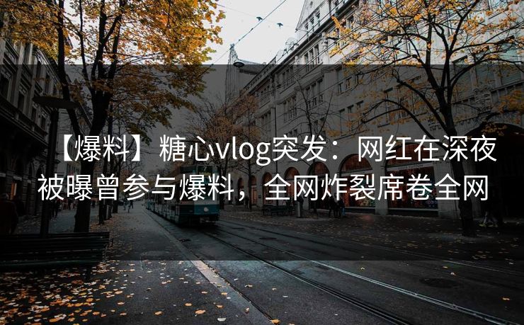 【爆料】糖心vlog突发：网红在深夜被曝曾参与爆料，全网炸裂席卷全网  第1张