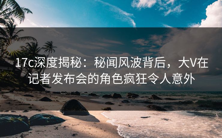 17c深度揭秘：秘闻风波背后，大V在记者发布会的角色疯狂令人意外