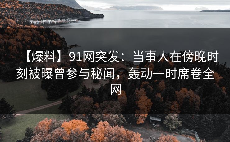【爆料】91网突发：当事人在傍晚时刻被曝曾参与秘闻，轰动一时席卷全网  第1张