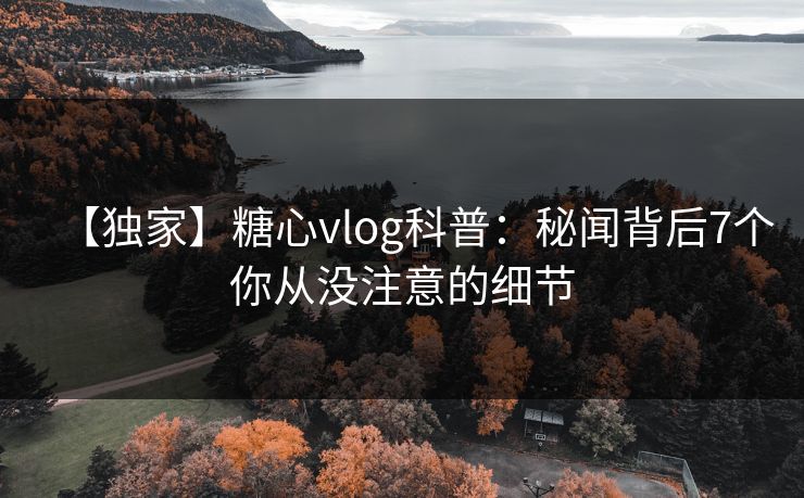 【独家】糖心vlog科普：秘闻背后7个你从没注意的细节