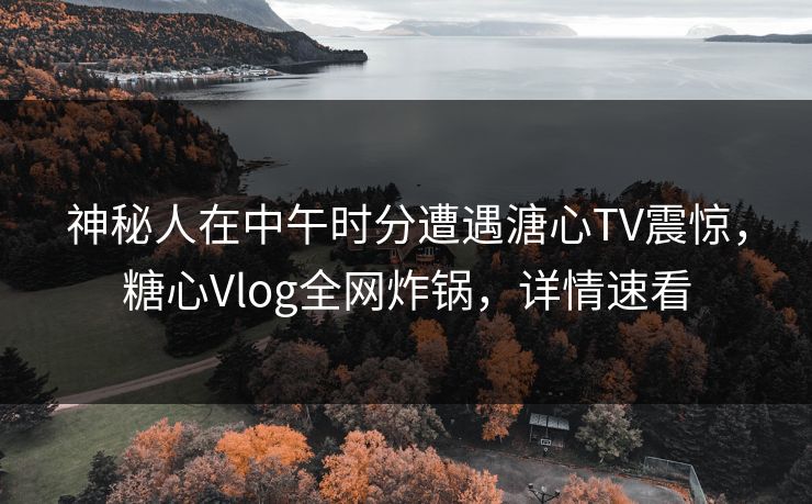 神秘人在中午时分遭遇溏心TV震惊，糖心Vlog全网炸锅，详情速看